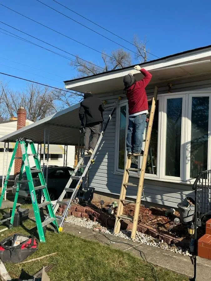 Restoration crew performing exterior repair in Seekonk
